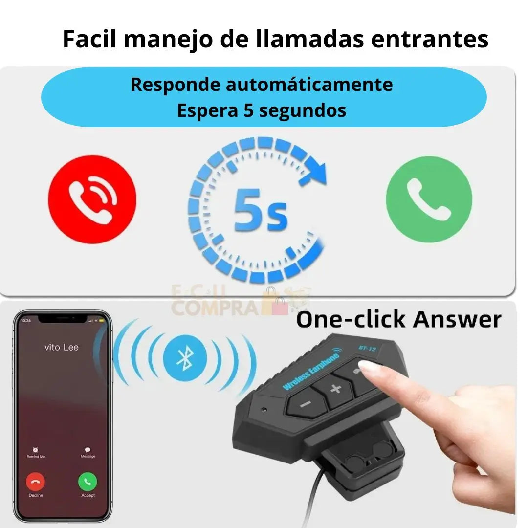 Intercomunicador  Bt12 Auriculares Moto