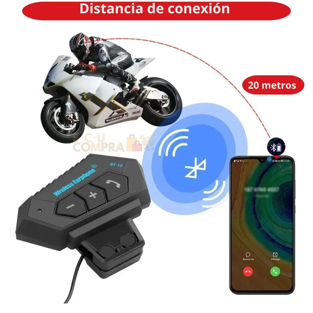 Intercomunicador  Bt12 Auriculares Moto
